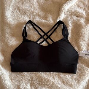 PINK Victoria's Secret Black Crisscross Sports Bra